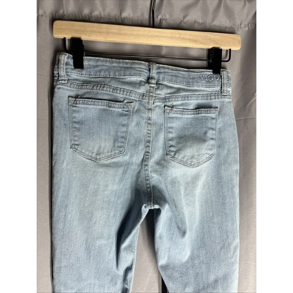 Vigoss Jeans Girls Size 14 Youth Blue Slim Light Wash Denim Skinny adjustable